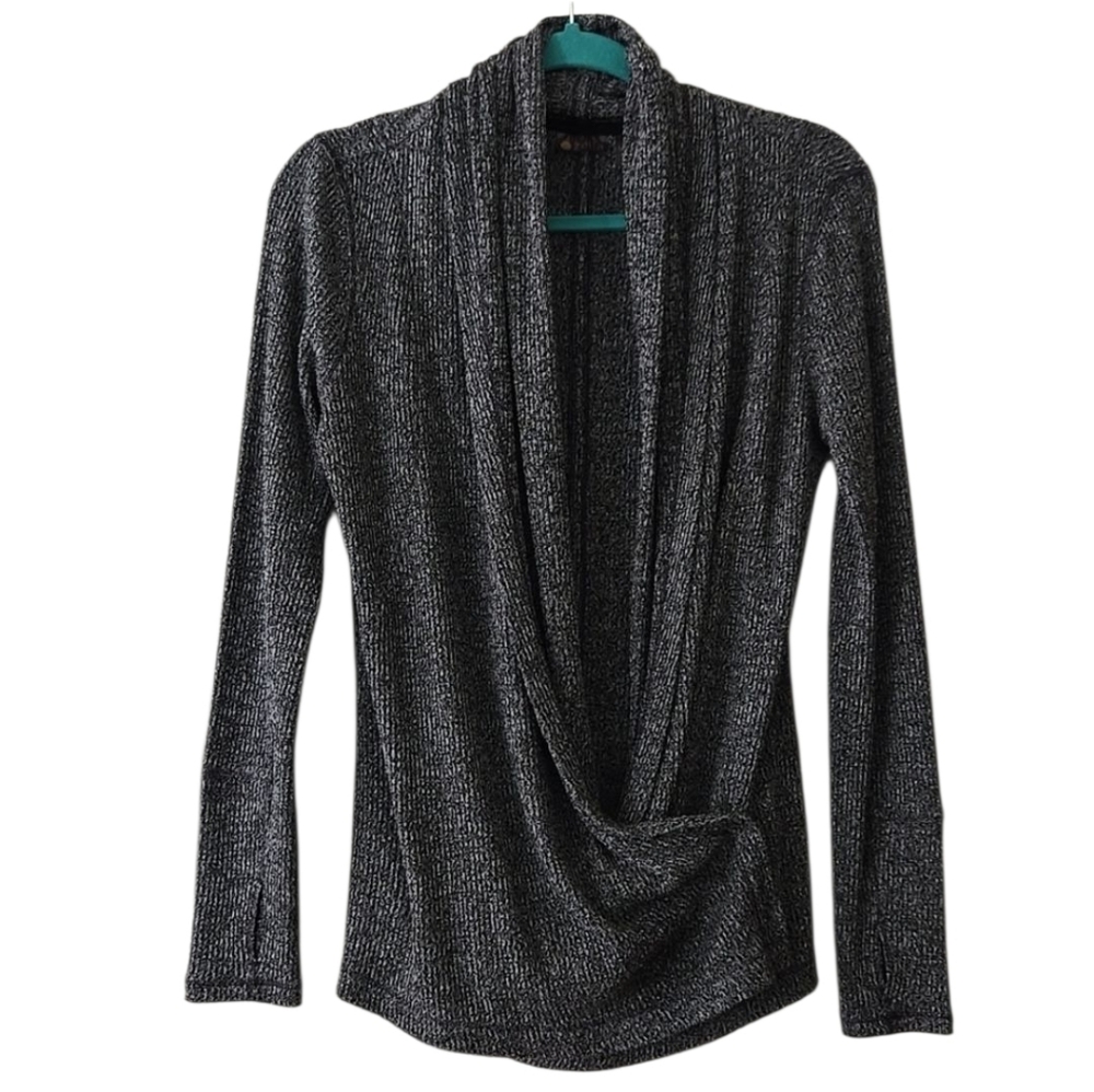 Zella Charcoal Wrap Front Cardigan